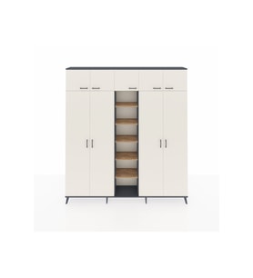 Arges Dolap 18 Raflı 9 Kapaklı 220x30x243 Antrasit-Aytaşı/Çam