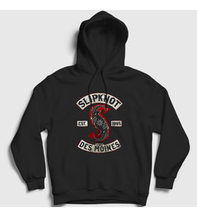 Presmono Unisex Siyah Iowa Slipknot Kapüşonlu Sweatshirt 112603tt