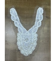 23X17 CM KABARTMA İNCİLİ BEYAZ YAKA DİKİŞ GİYİM AKSESUAR