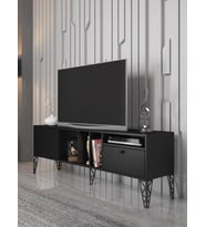 Wood'n Love Cercei 160 Cm Metal Ayaklı Tv Ünitesi - Siyah / Siyah