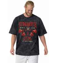 Tasarım Symbiote Gym Fitness Bodybuilding Sporcu Baskılı Unisex Oversize Vintage Yıkamalı Tişört