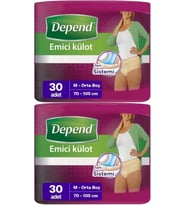 Depend Emici Külot Hasta Bezi Medium - Orta Kadın 60 Adet (2PK*30)