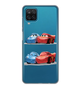 Samsung Galaxy M32 Uyumlu Mcqueen ve Sally Tasarımlı Şeffaf Telefon Kılıfı