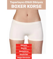 Özel Üretim İz Göstermez Düşük Bel Sıkılaştırıcı İnceltici Vücut Toparlayıcı Dikişsiz Boxer Korse (Ten)