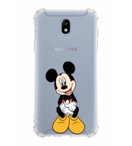 Samsung Galaxy J7 Pro  Köşe Korumalı Antişok Kapak Mickey Mouse Tasarımlı Şeffaf  Kılıf