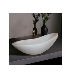 Gamze Kristal Beyaz Gondol Dizayn Lavabo-206