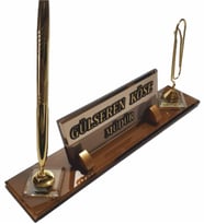 Kristal Masa İsimliği Kalemli Ofis Büro Makam Hediyesi M555-BGOLD