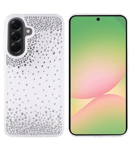 Galaxy A56 Kılıf Airbag Tasarımlı Damla Taşlı Şeffaf Pera Silikon Kılıf