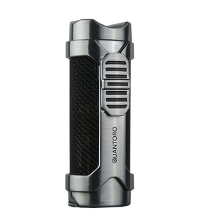 Quantoro 3 Torch Pürmüz Delicili Siyah-Gümüş Metal Puro Çakmağı - TRZ1151