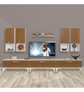Decoraktiv Eko 8DA Mdf Silver Tv Ünitesi Tv Sehpası (Beyaz - Ceviz)