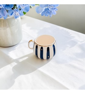 Blue Mug 24k Altın Detaylı Handmade 200 ml Mug