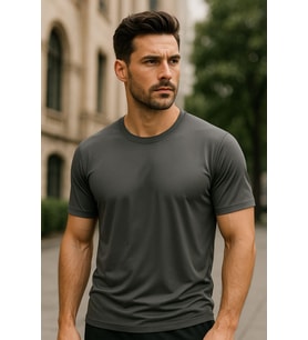 Erkek %100 Pamuk Slim Fit Sporcu Tişört Basic Bisiklet Yaka Kısa Kollu T-Shirt