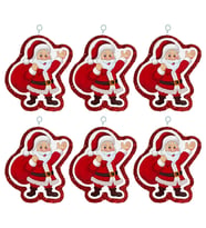 Yılbaşı Simli Noel Baba Strafor Süs Kırmızı 6'lı