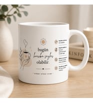 Bugün Harika Şeyler Olabilir Baskılı Beyaz Kupa Bardak  Motivasyon Temalı Seramik Kahve Kupası  Modern Tasarım Hediye Kupa