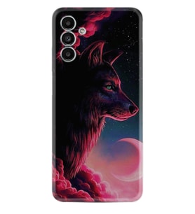 Samsung A23 A31 A32 A50 A51 A52 A53 A70 Kılıf Desenli Silikon Wolf and Moon 1380