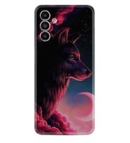 Samsung A23 A31 A32 A50 A51 A52 A53 A70 Kılıf Desenli Silikon Wolf and Moon 1380