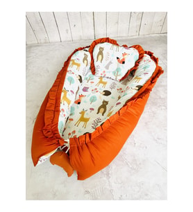 Baby Nest Orman Fırfırlı Ortopedik Çift Taraflı Bebek Yatağı Anne Yanı Bebek Yatağı