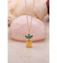Ananas Rose Mini Gümüş Kolye 7216