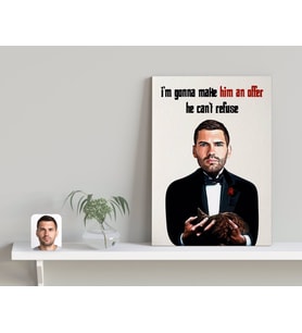 BK Gift Kişiye Özel Godfather Baba Karikatürlü Kanvas Tablo-4