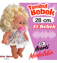 Derin Emzikli Saçlı Tombul Et Bebek 28 Cm. Kutulu - Emzikli Bebek - Saçlı Tombik Bebek - Saçlı Bebek
