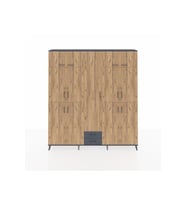 Arges Dolap 10 Raflı 2 Çekmeceli 4 Askılı 220x30x243 Antrasit-Çam/Antrasit