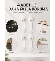 4'lü Çocuk Güvenlik Dolap ve Çekmece Kilidi