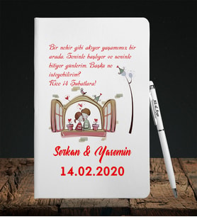 Sevgililer Gününe Özel Defter Kalem Seti 9