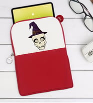 BK Gift Kurukafa Tasarımlı Taşınabilir Koruyucu Tablet Kılıfı & Organizer Çanta - Kırmızı-4