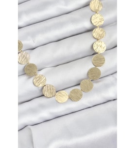 Yuvarlak Plaka Model Gold Renk Kadın Kolye