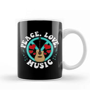 Peace Love Music Awesome Hippie Pacifist Festival Kupa Bardak Porselen