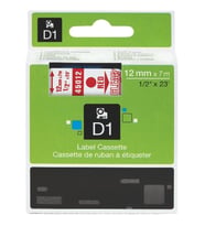 Dymo 45012 Şeffaf Üzerine Kırmızı Muadil Etiket