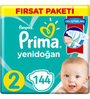 Prima Bebek Bezi 2 Beden Yenidoğan Fırsat Paketi (2*72) 144 Adet