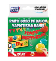 BOSS TAPE BT-05017 ÖZEL BANT PARTİ SÜSÜ & BALON YAPIŞTIRMA BANDI ŞEFFAF10 MM YUVARLAK