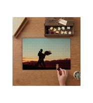 Gün Batımında Dans Eden Çift Tasarımı 240 parça Ahşap Puzzle Ahşap Kutuda MP00561