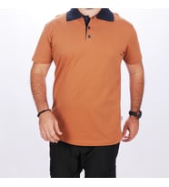 Polo Yaka Tshirt Kahve-Lacivert Yakalı (Renksiz)