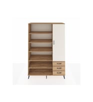 Hyperion Dolap 9 Raflı 3 Çekmeceli Tek Kapaklı  132x44x195 Çam-Aytaşı/Çam