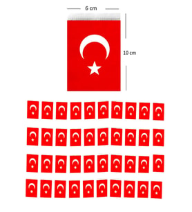 Türk Bayrağı ipli Küçük Boy (10 X 6 cm) - 1 Adet
