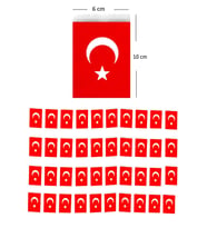 Türk Bayrağı ipli Küçük Boy (10 X 6 cm) - 1 Adet