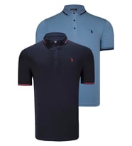 İKİLİ SET T8586 DEWBERRY ERKEK T-SHIRT-LACİVERT-İNDİGO