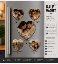 Kalp Fotoğraf Magneti Sevgiliye Kişiselleştirilebilir Romantik Çift Anıları Hediye Seti
