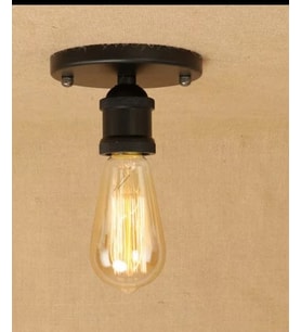 Rys Retro Metal Dekoratif Siyah Tavan Plofyoner Avize (Burnt Olive)