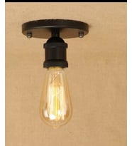 Rys Retro Metal Dekoratif Siyah Tavan Plofyoner Avize (Burnt Olive)