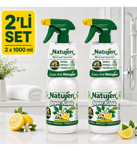 Natujen Genel Amaçlı Temizleyici Beyaz Köpük Gücü Limon Ferahlığı X9 Factor 2x1000 ml. 2'li Set