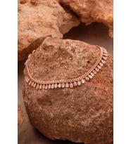 Gurmet Sıra Taşlı Damla Rose Gümüş Bileklik 4364