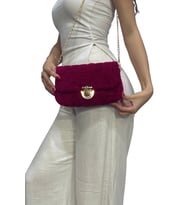 El yapımı Elegant Kadın Omuz Çantası Kırmızı - Elegant Çanta - Özel Gün Çantası