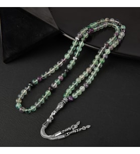 Yeşil Florit Doğal Taş Tesbih 99luk - 6mm (Çok Renkli)