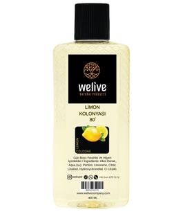 WeLive Limon Kolonyası 400 ml 80 Derece  Ferahlatıcı Kalıcı Kolonya