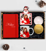 Yılbaşı Hediyesi İsimli Defter & Fotoğraflı Kupa Bardak & Fotoğraflı Çerçeve & İsimli Metal Mum