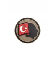 Türk Bayraklı 3d Silikon Pvc Atatürk Arması (Krem)