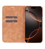 Apple iPhone 16 Pro Max uyumlu, Hakiki Deri, El Yapımı, Cüzdanlı Kılıf, Gölgeli Taba